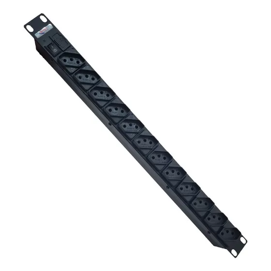  Régua Protetor Filtro De Linha 19 1u'' Rack 12 Tomadas