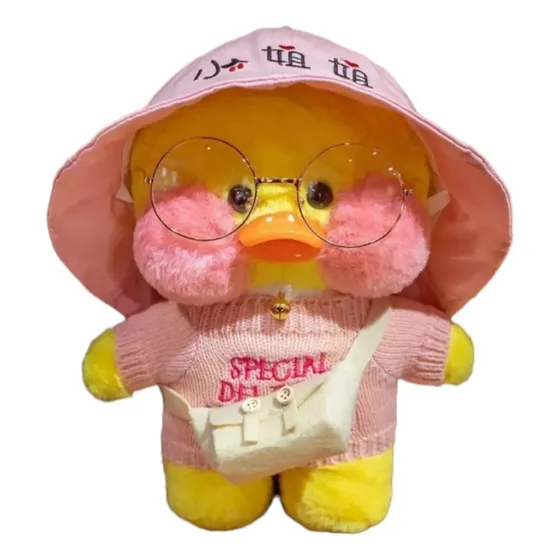 Peluche Pato Lalafanfan 30cm Amarillo Blanco O Rosa 
