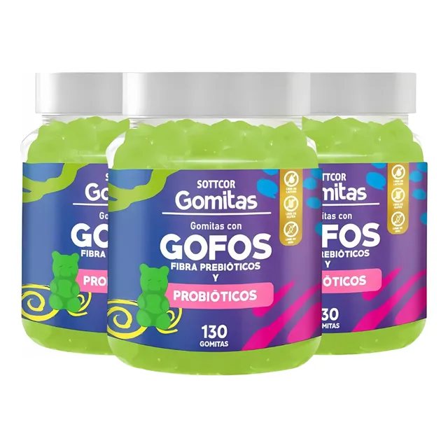 Pack 3 Gofos Para Niños Gomitas Sottcor Vitaminas X 130 Und