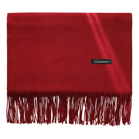 Bufanda Aymar Unisex Color Entero Con Flecos | Rojo Rojo Liso Unico