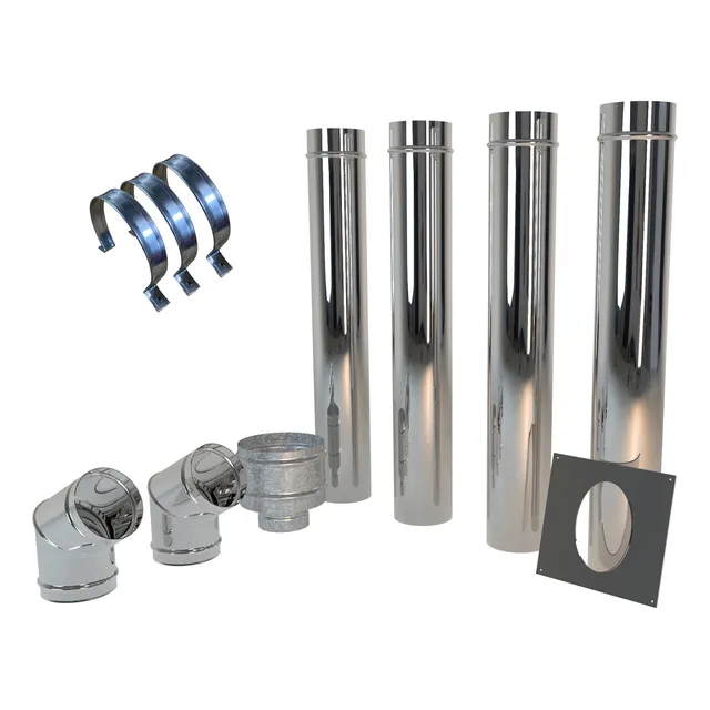 Kit Instalacion Salamandra Pared 5 Pulgadas Acero Inoxidable