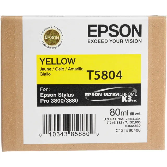 Cartucho De Tinta Amarilla Epson T580400 Ultrachrome K3 80ml