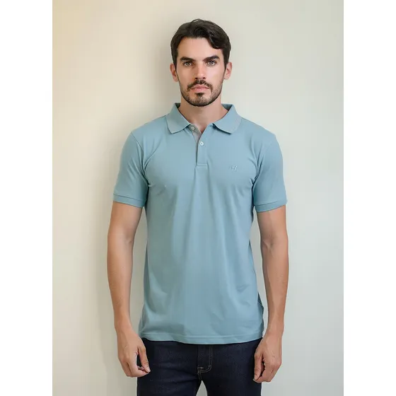 Polo Chomba Pique Combinada Bordada Hombre Mistral 20058