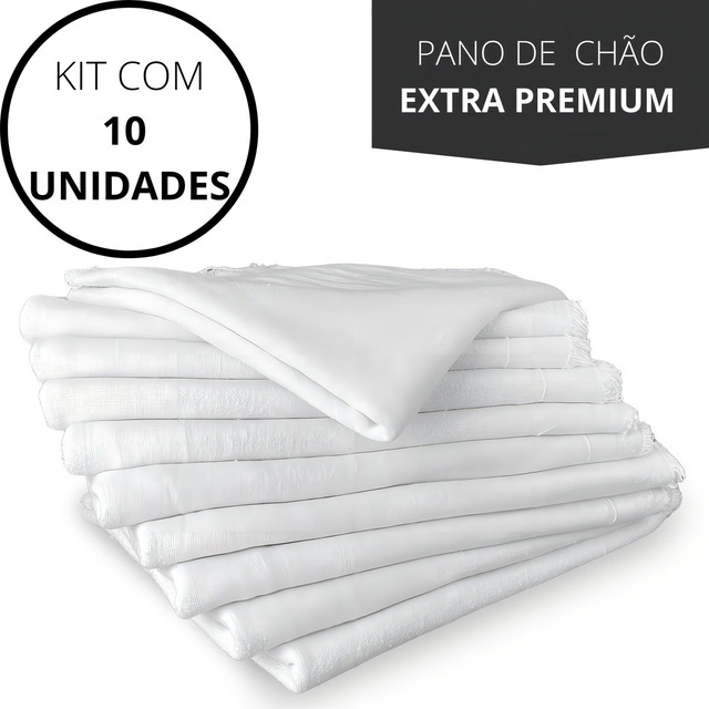 Pano De Chão Branco Grande Grosso Saco Duplo Atacado 10 Un Pano De Chão Branco Grande Grosso Saco Duplo Atacado 10 Un