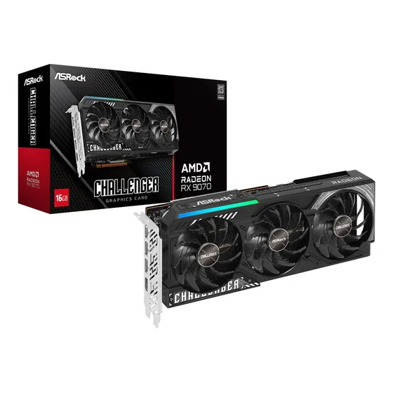 Mercado Livre Gpu Asrock Rx 9070 Challenger 16gb 256bits 90-ga5nzz-00uanf image
