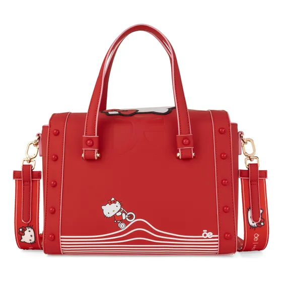 Bolsa Satchel Oe X Hello Kitty Mediano Rojo Mediano