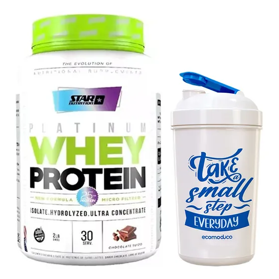 Platinium Whey Protein X 1 Kilo. Star Nutrition Sabor Chocolate suizo + Vaso