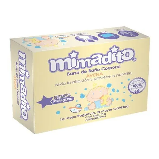Jabòn En Barra De Baño Corporal Mimadito Avena 75 Gr