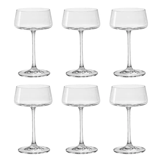 6 Taças Vidro Crystal Titanio Bohemia Xtra Drinks Coqueteis Cor Transparente