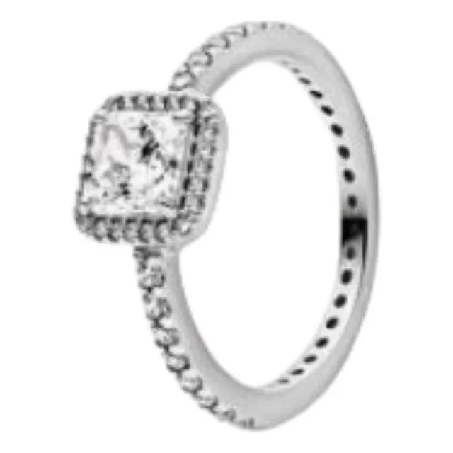 Anillo Plata Ley 925 Brillante Cuadrado
