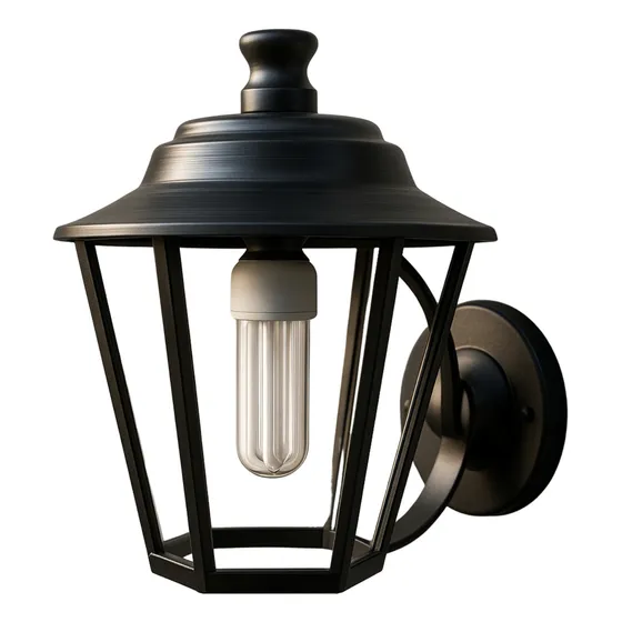 Farol Colonial De Pared De Chapa Exterior Ilunor 1028 Color Negro