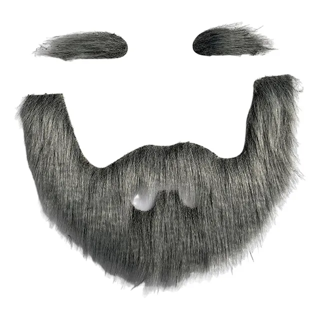 0 Conjunto De Cejas Y Barba Postizas, Accesorios De Gris