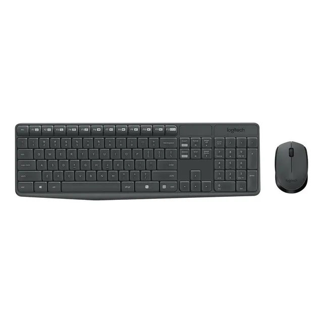 Kit de teclado y mouse inalámbrico Logitech MK235 Español teclado grafito y mouse negro