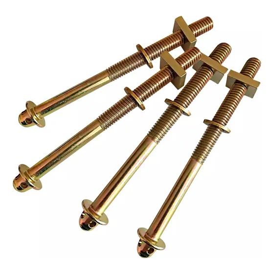 4 Pernos Para Cama + Golilla Y Tuerca Fijacion Madera Somier