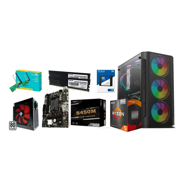 Pc Gamer Rgb Ryzen 5 5600g 16gb 250gb 80 Plus White 