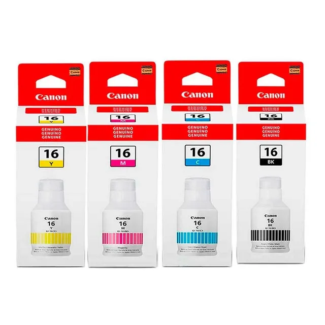 Kit Botella De Tinta Canon Gi-16 Gx6010 / Maxify Gx7010 Tinta Negro,cian,magenta,amarillo