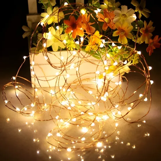 Guía De Luciérnagas X100 Luces 10mts A Pila Decoración