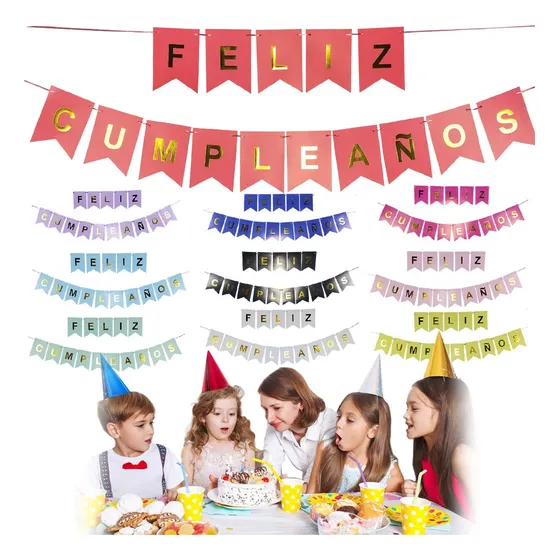 10p Letrero Banner Feliz Cumpleaños Decoracion Para Fiestas