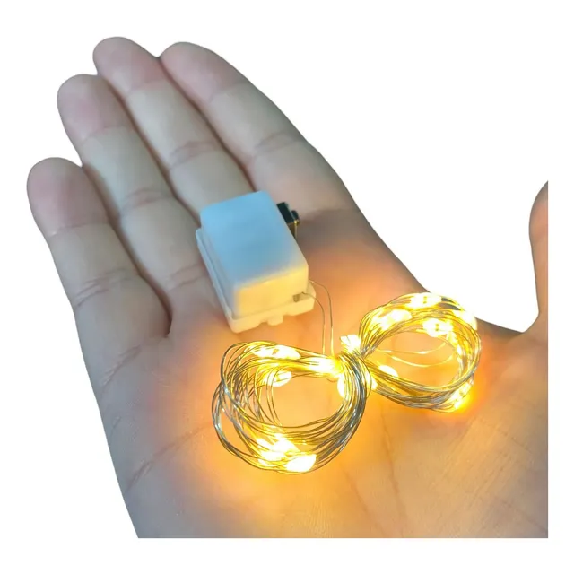 Mini Luces Led Blanco Frio Incluye Bateria. 2mts, 20 Luces