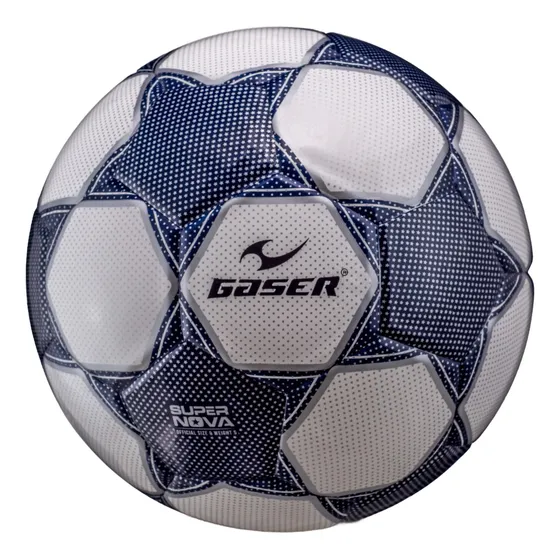 Balon Gaser Futbol Super Nova Charol No. 5 Plata Color Azul/blanco/plata