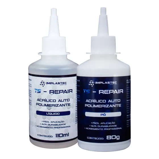 Kit Resina Acrílica Implastec Ts-repair Pó 80g Líquido 110ml