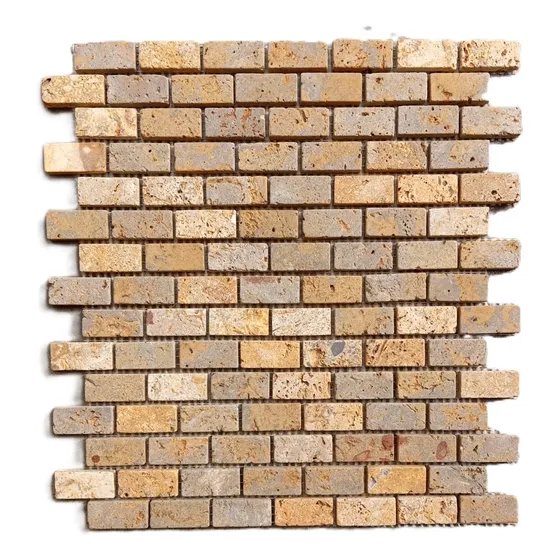 Mármol Travertino Malla Muro Golden 30x30 X M2 Revestylo