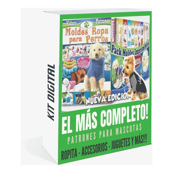 Megakit Imprimible Moldes Patrones Ropa Accesorios Perros