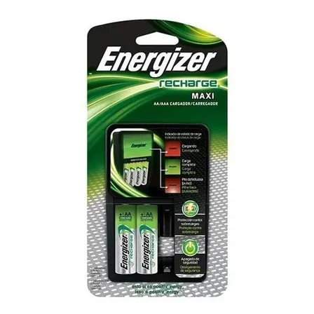 Cargador Maxi Energizer Aa/aaa + 2 Pilas Aa 1300mah