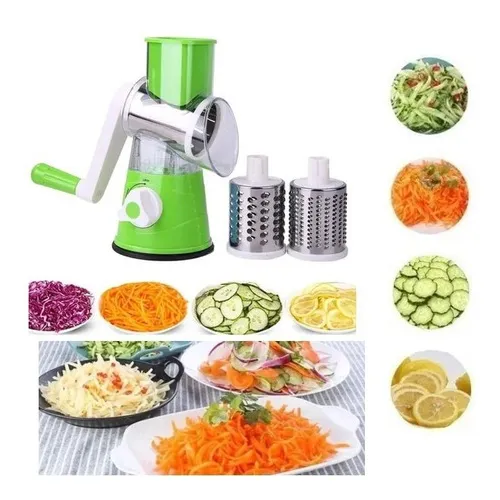 Molino Rayador Multiusos Picador De Verduras 3 En 1 Color Verde
