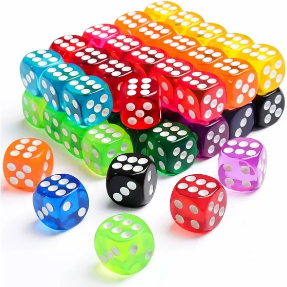 Pack De Dados Acrilicos X 50 Pares De Colores Brillantes