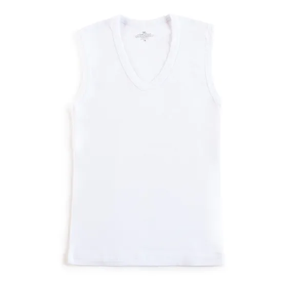 Camiseta Algodón Sin Manga Blanco