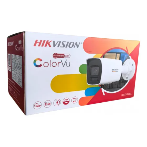 Camera Hikvision Ip Colorvu 2megas Lente 2,8mm Poe