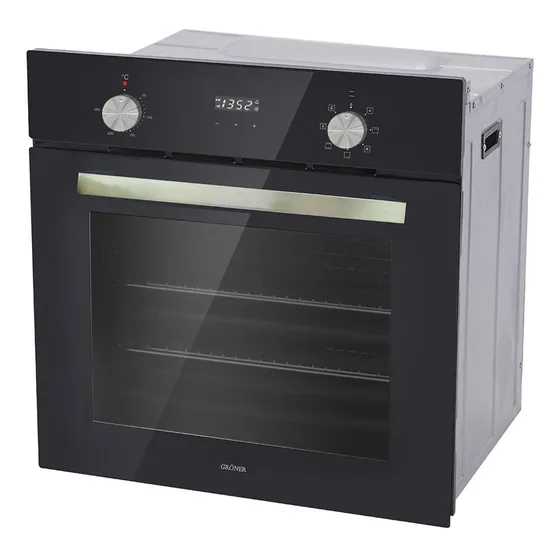 Horno Eléctrico Empotrable Gröner Black 7f 56l Color Negro
