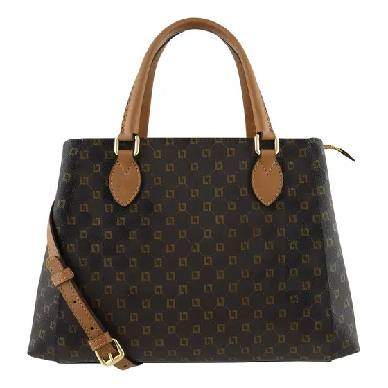 Bolsa Feminina Luz Da Lua Mc-1039nac Monograma Cor Mocca/cohiba Desenho Do Tecido Lisa