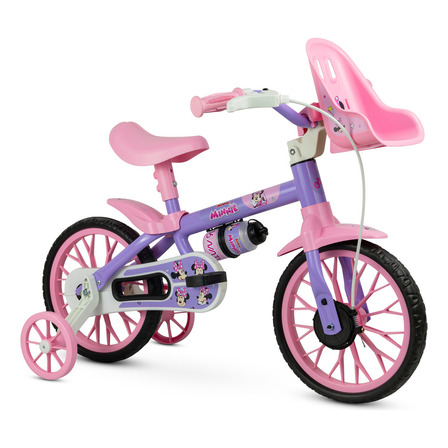 Bicicleta Infantil Aro 12 Rodinhas Garrafinha Minnie Nathor Cor Rosa-claro Tamanho Do Quadro 53 Cm Bicicleta Infantil Aro 12 Rodinhas Garrafinha Minnie Nathor Cor Rosa-claro Tamanho Do Quadro 53 Cm