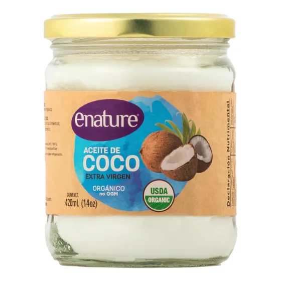 Aceite De Coco Extra Virgen Enature En Frasco 420 Ml