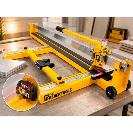 Cortadora Pisos Porcelanato Profissional Riscador Manual Cerâmica Riscadeira 90cm Com Guia Laser Ttc900 The Black Tools