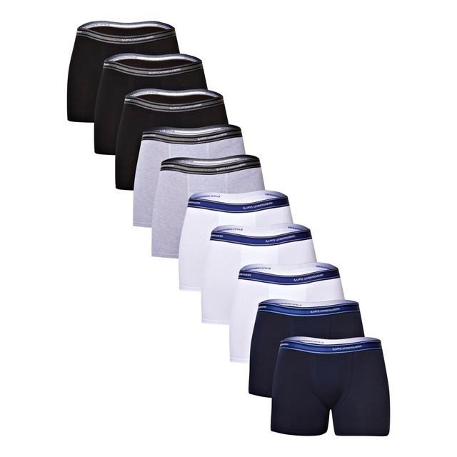 Kit 10 Cuecas Boxer Algodão Lupo Kit 10 Cuecas Boxer Algodão Lupo