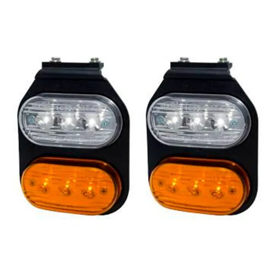 2 Faros Baiml 1033 Led 12/24v Colgante Lateral Cristal Ambar