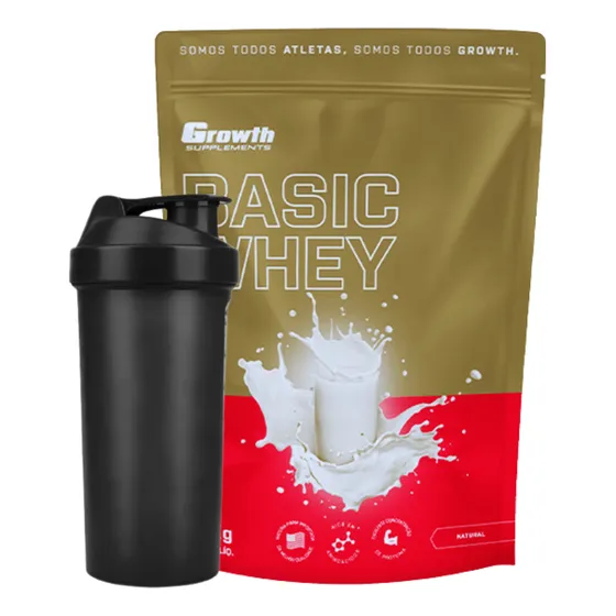 Combo Whey Protein Basic Growth 1kg Coqueteleira 600ml