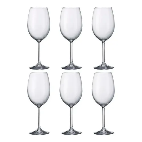 6 Taças Vidro Crystal Bohemia Gastro Vinho Branco Água 350ml Cor Incolor