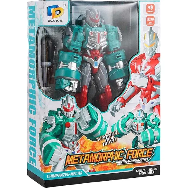 Robot Mecha Transformable 2en1 Figura Destornillable Sonidos Color Multicolor Personaje Chimpanzee