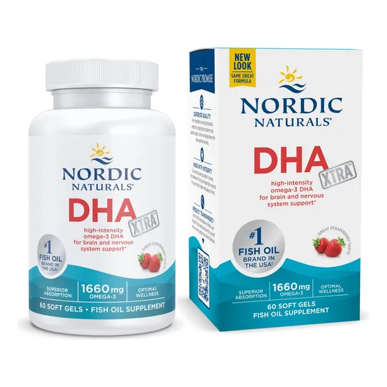 Suplemento Nordic Naturals Dha Xtra Strawberry 60 Cápsulas B