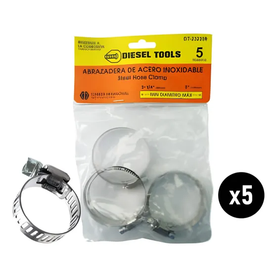 Abrazadera Metalica 2-1/4 A 3 Pulgadas Acero Inoxidable