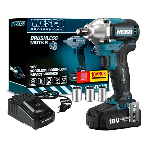 Chave de Impacto Wesco WS2804.9 Azul 2500rpm 250Nm Sem Fio 18V