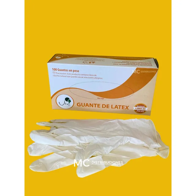 Guantes De Látex Médico Sin Polvo Caja X 100 Unds.
