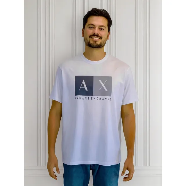 Playera Armani Exchange Blanco Con Logo En El Pecho