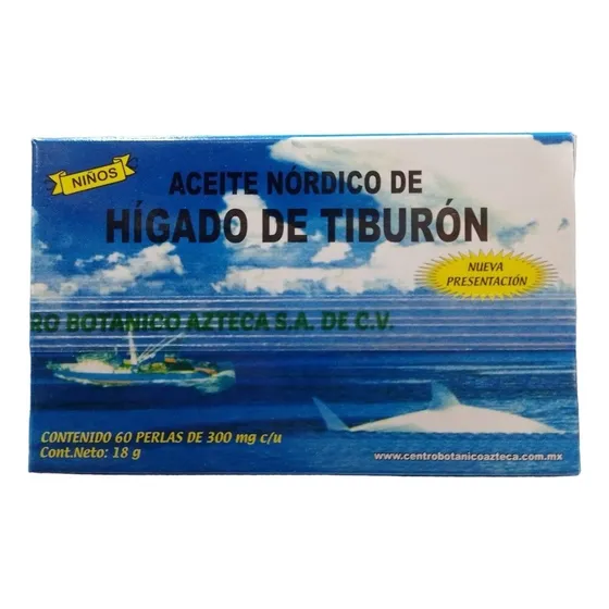Aceite Nórdico De Higado De Tiburon 60 Perlas Para Niños Cba