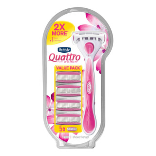 Razor Schick Quattro Para Mujer Con 1 Mango Y 5 Recambios Razor Schick Quattro Para Mujer Con 1 Mango Y 5 Recambios