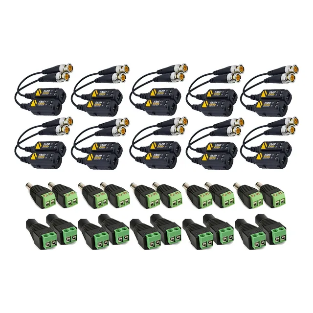 10 Balun Transceptor Con Conectores Video 4k 8 Mp 4 En 1